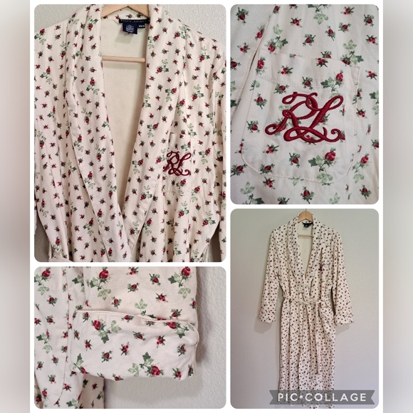 Ralph Lauren Other - Ralph Lauren Floral Lined Robe XS/S 100% Cotton
